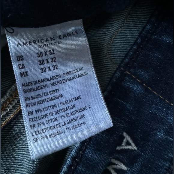 American Eagle Mens Jeans size Waist 30 x 32" Medium Wash Airflex Denim Stretch - Picture 4 of 5